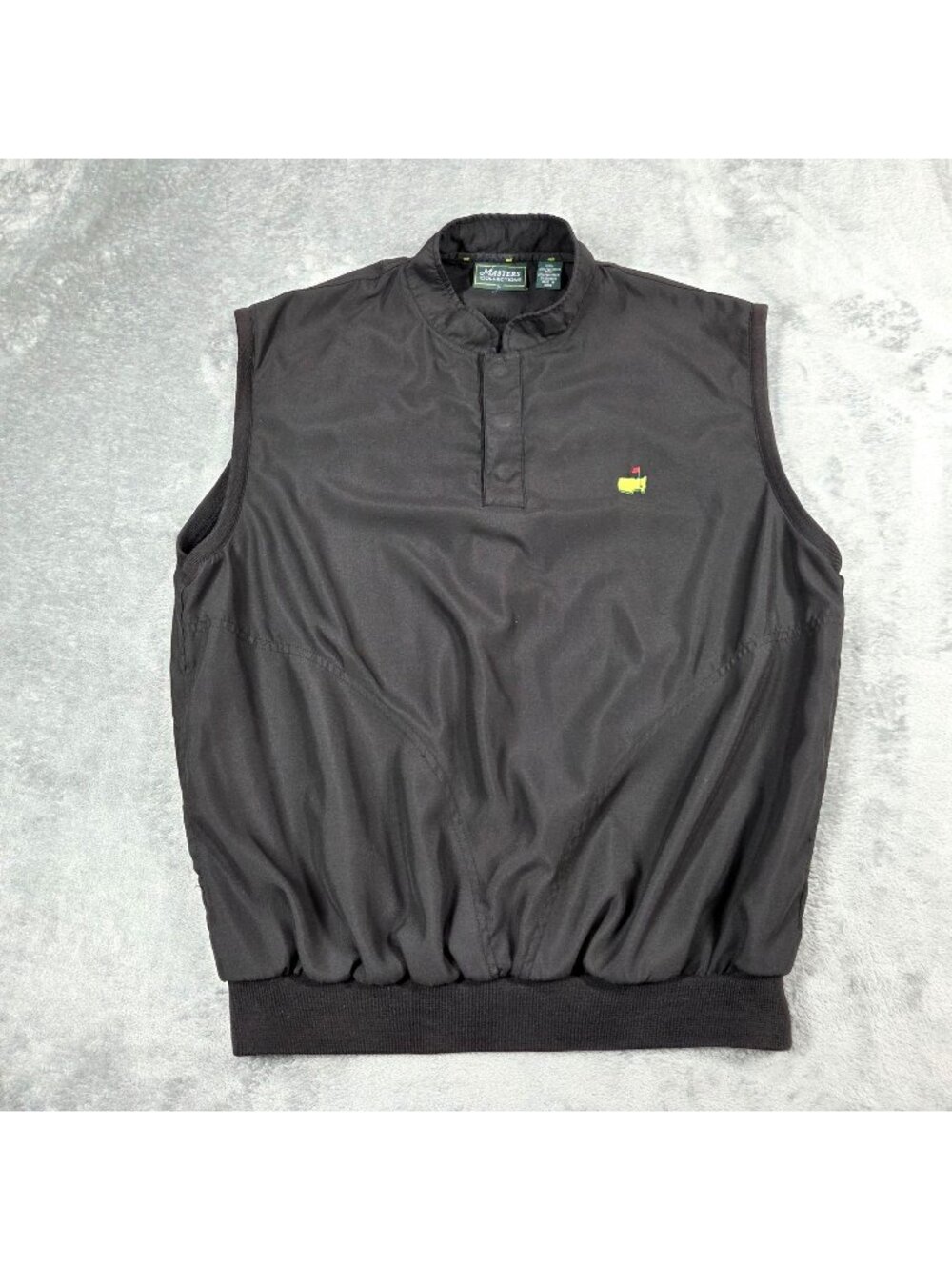 Masters Collection Augusta National Golf Vest Mens Large Black 1/4 Snap Pullover